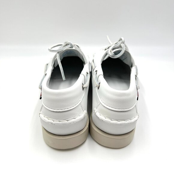 Sebago Docksides Portland Womens Size 10 White Leather Boat Shoes Loafers - Picture 7 of 12
